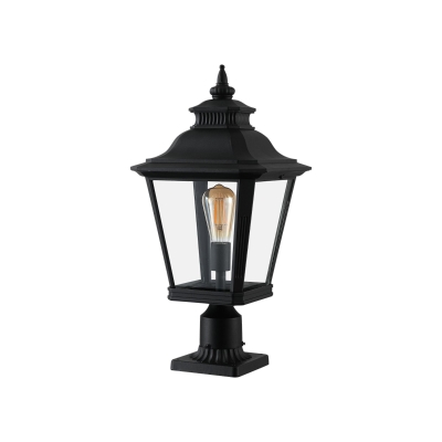 Outdoor Post Lantern Light with Pathway Lighting, Black