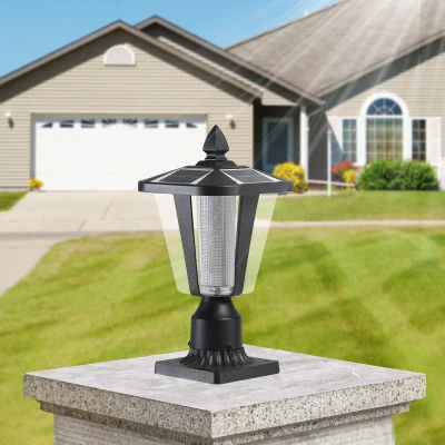 Solar Powered Outdoor Lantern with IP65 Waterproof, Black