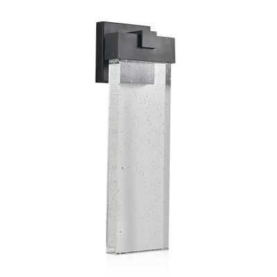 Modern Outdoor Wall Light Fixture with Bubble Crystal, Black