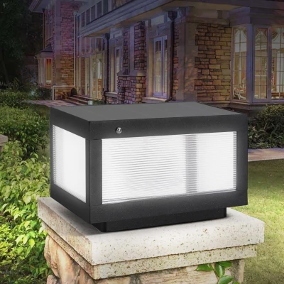 12" Solar Powered LED Post Cap Light with IP65 Waterproof, Black