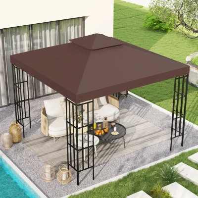 Outsunny Gazebo Replacement Canopy, 9.84' x 9.84', Coffee