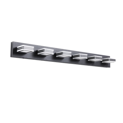 40" Modern 6-Light LED Vanity Light with Dimmable Function, Black