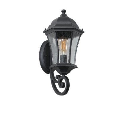 Vintage Wall-Mounted Outdoor Lantern Light with Weather-Resistant, Black