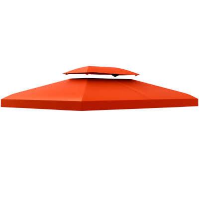 Outsunny 13' x 10' Gazebo Replacement Canopy 2 Tier Top UV Cover Pavilion Garden Patio Outdoor, Rust Red (TOP ONLY)
