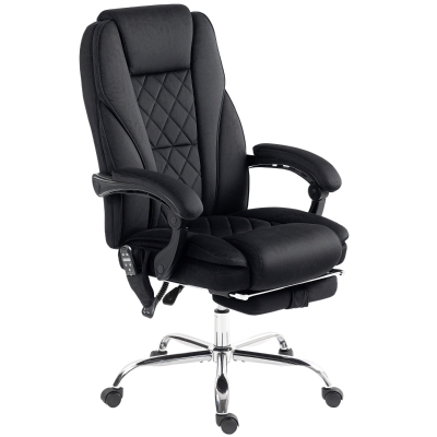 Vinsetto Massage Reclining Office Chair with Footrest, Black