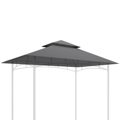 Outsunny BBQ Gazebo Canopy Replacement Roof, 5' x 8' Grill Gazebo Roof with UPF50+ Double Tiered Top Cover, Dark Grey