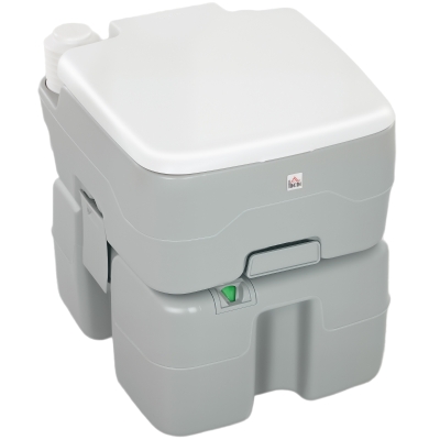 HOMCOM Outdoor Portable Travel Toilet Flushable Tank with Level Indicator  3 Way Pistol for Camping Boating Roadtripping 5.3 Gallon (20L)