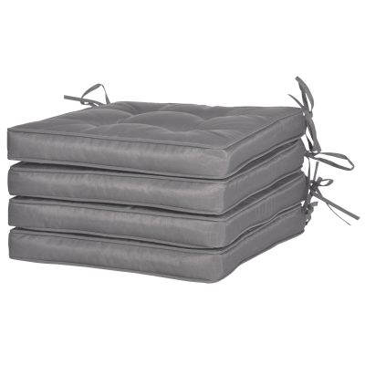Outsunny Replacement Cushions for Rattan Furniture, 4 Piece Outdoor Seat Cushion Pad for Patio Set, Dark Grey
