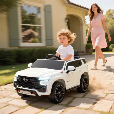 Aosom 12V Electric Ride-on Car for Kids, White
