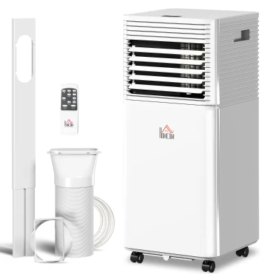 HOMCOM 10000 BTU Portable Air Conditioner with Fan & Dehumidifier Mode, Quiet AC Unit with Remote Control, 24-Hour Timer, White