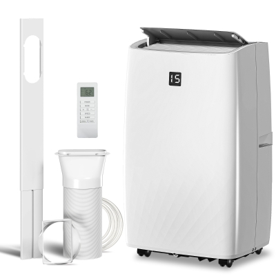 HOMCOM 14000 BTU Portable Air Conditioner, AC Unit with Cool, Dehumidifier, Fan, 700 Sq. ft, 24H Timer On Off, Window Kit