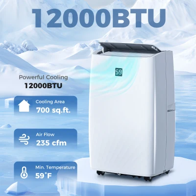 HOMCOM 14000 BTU Portable Air Conditioner with Dehumidifier, Timer