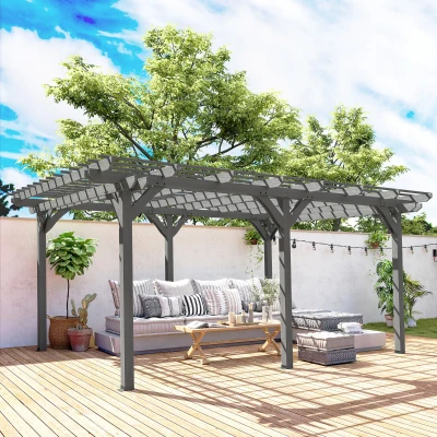 Pergola 192.4" L x 143.9" W x 88.4" H Gray