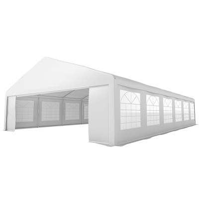 Outsunny 23' x 39' Party Tent, Heavy Duty Outdoor Canopy Tent Shelter with 2 Doors and 12 Windows for Parties, Events, White