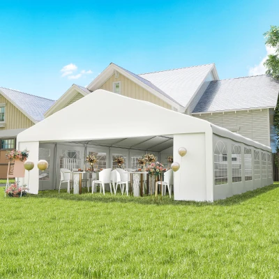 Outsunny 23' x 39' Heavy Duty Party Tent, White Canopy