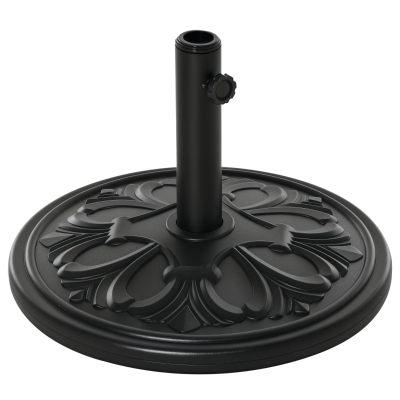 Outsunny 29lbs Umbrella Base Heavy Duty 19" Round Parasol Stand, HDPE and Cement, Black