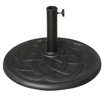 Outsunny 42 lbs Market Umbrella Base Holder 22" Decorative Resin Round Parasol Stand for Patio, Outdoor, Backyard, Bronze