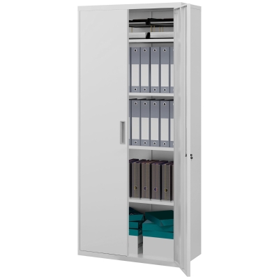 HOMCOM 71" Tall Garage Cabinet, Metal Storage Cabinet with 2 Doors, 4 Adjustable Shelves for Home Office, Study, Garage, White