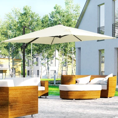 Sun Umbrella 8' x 8' x 8.1' Off White