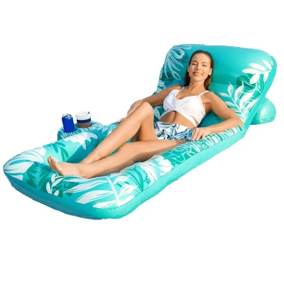 Jasonwell Inflatable Pool Float Lounger with Adjustable Backrest, Turquoise