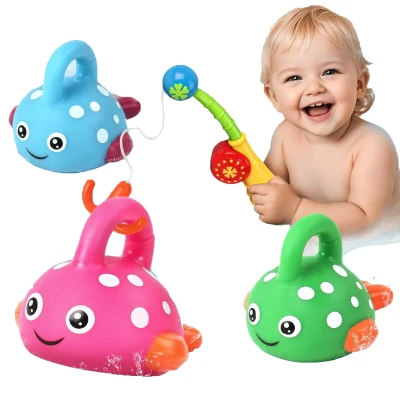 Baby Bath Toys Set with No Hole Fishing Games Design, 8" L x 1" W x 10" H, Multicolor