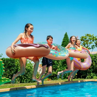 4-Pack Donut Pool Floats for Kids and Adults, Multicolor
