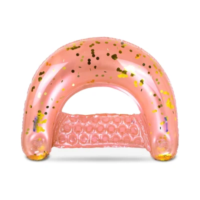 Inflatable Water Floating Chair with Handles, Rose+Gold