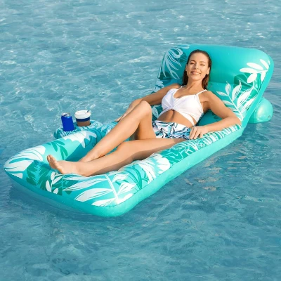 Jasonwell Inflatable Pool Float Lounger with Adjustable Backrest, Turquoise