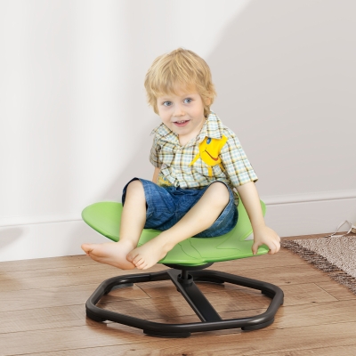 Qaba Butterfly-Shaped Kids Swivel Chair, Non-Slip Sit and Spin Sensory Chair for Training Body Coordination, Green