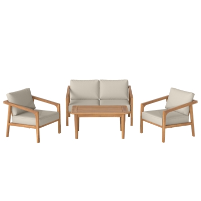 Outdoor Sofa Set 48.8" W x 28" D x 24.8" H Teak