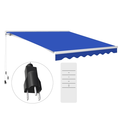 Outsunny 13' x 10' Electric Retractable Awning, Blue
