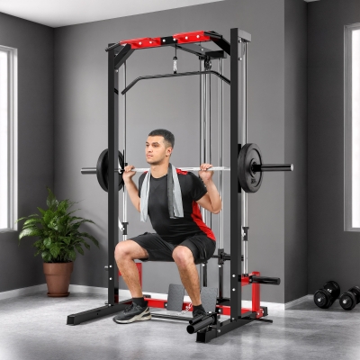 Power Cage 70.9" L x 59.1" W x 86.6" H Black and Red