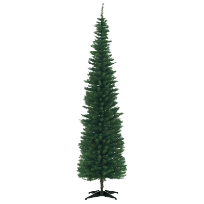HOMCOM 7' PVC Slim Pencil Artificial Christmas Tree 390 Branch Tips