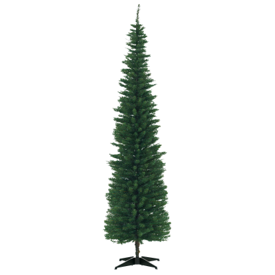 HOMCOM 7' PVC Slim Pencil Artificial Christmas Tree 390 Branch Tips