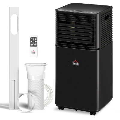HOMCOM 8000 BTU Portable Air Conditioner with Fan & Dehumidifier Mode, Quiet AC Unit with Remote Control, 24-Hour Timer, Black