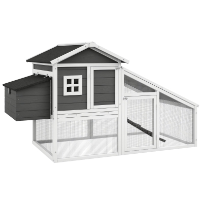 PawHut 69" Wooden Chicken Coop with Run & Nesting Box