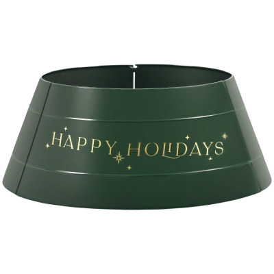 HOMCOM Steel Christmas Tree Collar, 26"x26"x11", Green