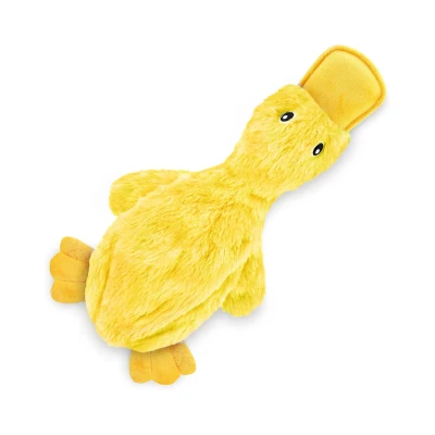 Crinkle Dog Toy with Soft Squeaker, Yellow