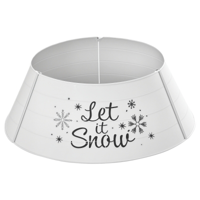 HOMCOM Christmas Tree Collar, Steel Ring Skirt, 26" White