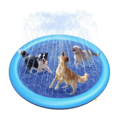 Peteast Anti-Slip Splash Pad with Adjustable Water Pressure, Blue