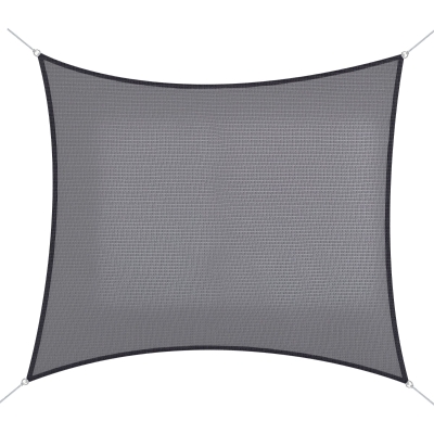Outsunny 10ft x10ft Square Canopy Sun Sail Shade Garden Cover UV Protector Outdoor Patio Lawn Shelter with Carrying Bag Grey