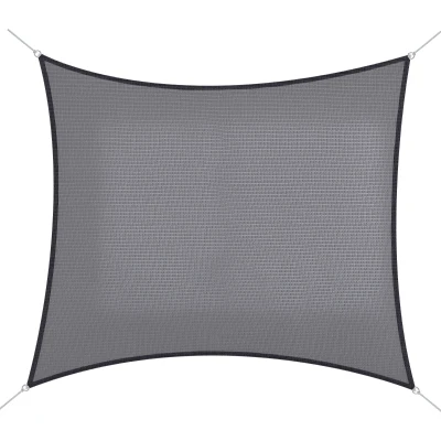 Outsunny 10ft x10ft Square Canopy Sun Sail Shade Garden Cover UV Protector Outdoor Patio Lawn Shelter with Carrying Bag Grey