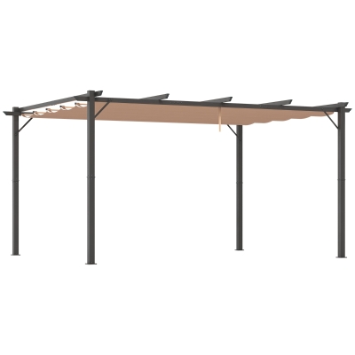 Outsunny 10' x 13' Outdoor Pergola Aluminium Gazebo Backyard Canopy Cover Square Sunshade Garden Grape Trellis Black