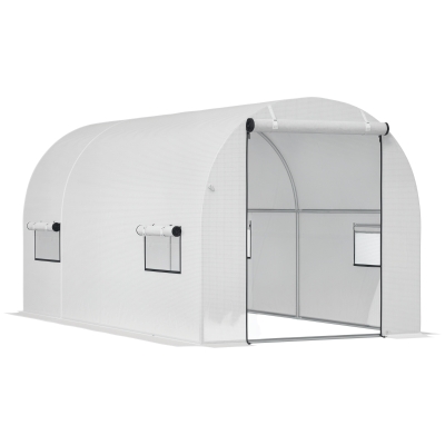 Outsunny 10' x 10' x 7' Walk-in Greenhouse PE Cover Outdoor