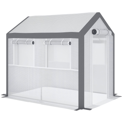 Outsunny 8' x 6' Walk-In Tunnel Greenhouse with Roll-Up Windows