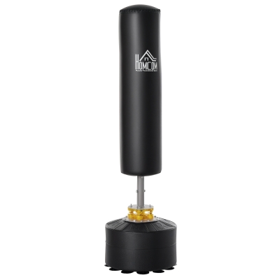 Soozier Freestanding Boxing Punch Bag Stand, Height Adjustable, with Fillable Base, Absorption Springs, Suction Cups