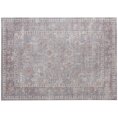 HOMCOM 4x6 Machine Washable Flower Print Area Rug, Non-Slip, Brown
