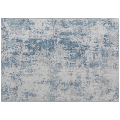 HOMCOM 5x7 Washable Non-Slip Modern Abstract Rug, Blue