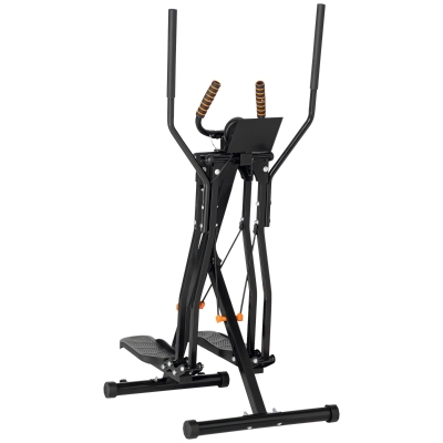 Soozier Gazelle Glider Air Walker Exercise Machine Elliptical Trainer with Four Resistance Levels, LCD Monitor, Heart Rate Sensor, Two Wheels