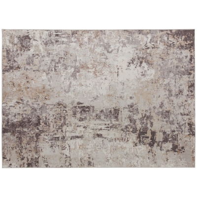 HOMCOM 4x6 Modern Abstract Area Rug, Non-Slip Carpet, Mixed-Brown